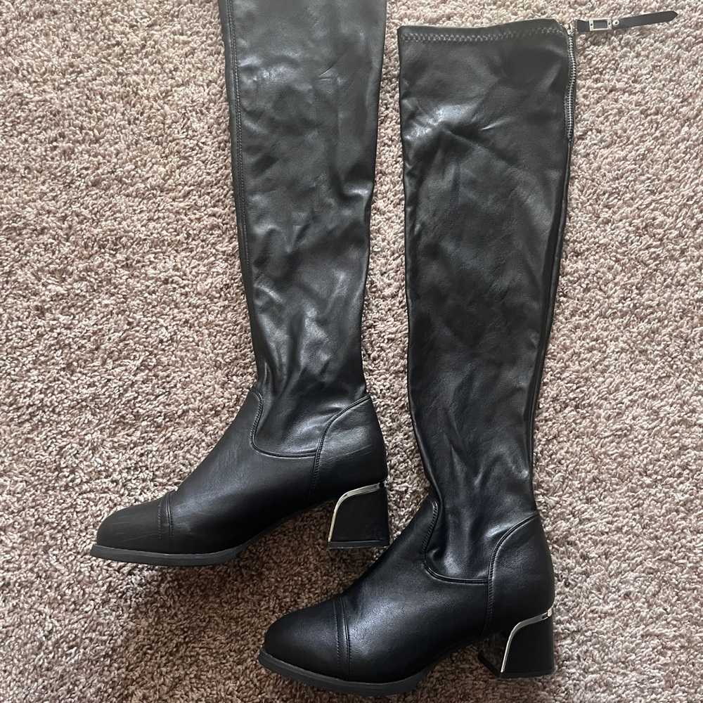 Black Knee-High Boots